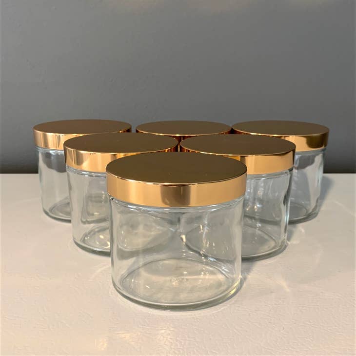 6oz Straight Sided Clear Glass Jars with 50/400 Thread