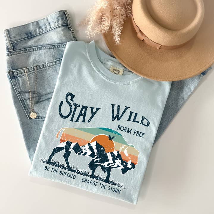 STAY WILD ROAM FREE for wholesale by Rustic Radiance