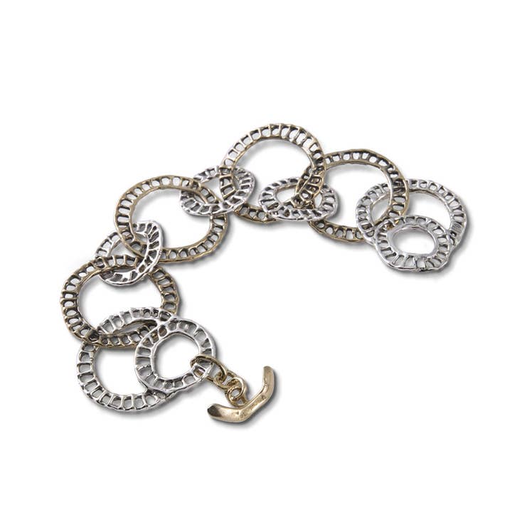 925 silver and bronze mesh bracelet (BA074) for wholesale by Mandile Gioielli