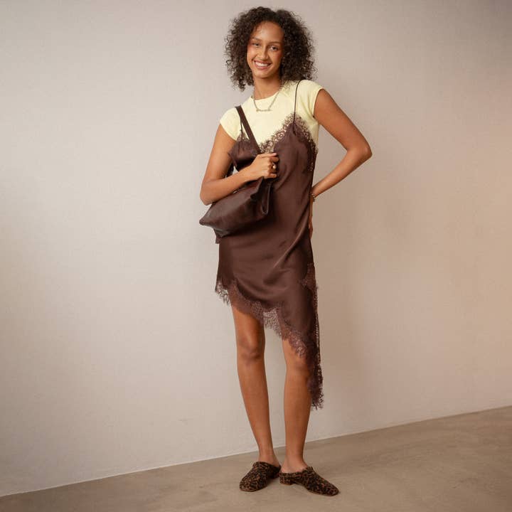 brown Clementine Slides, pattern velvet for wholesale on Faire3