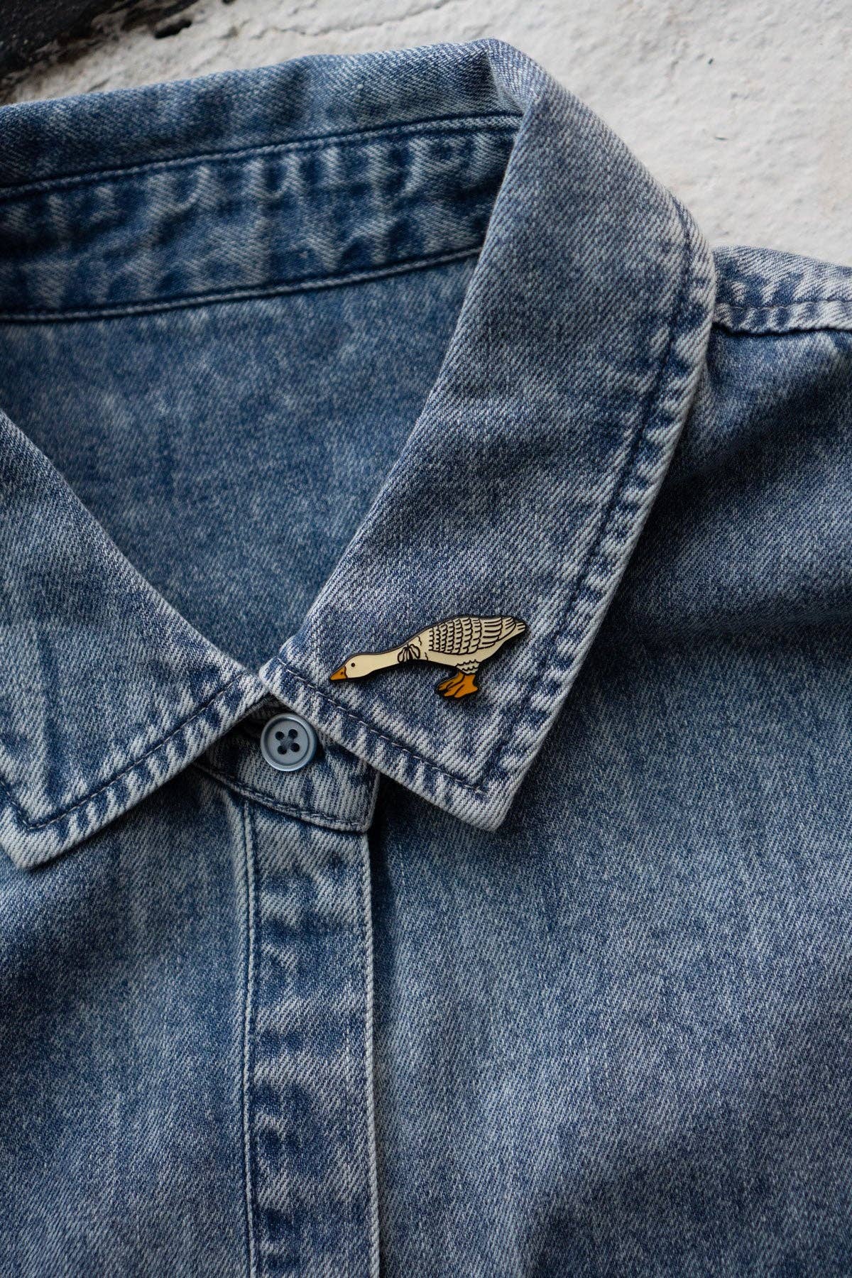 Stay Home Club – wholesale Lapel pin/button – Reaching Pin | Cute Goose Enamel Lapel Pin1