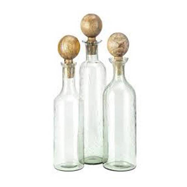 A&B Home Group Inc. - Wholesale Decorative Jar - S/3 NK Umbria Glass Bottles