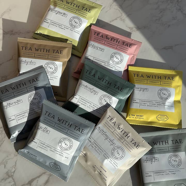 Tea with Tae – wholesale Health/detox tea – Turmeric Ginger Herbal Tea - Individually Wrapped Tea Bag2