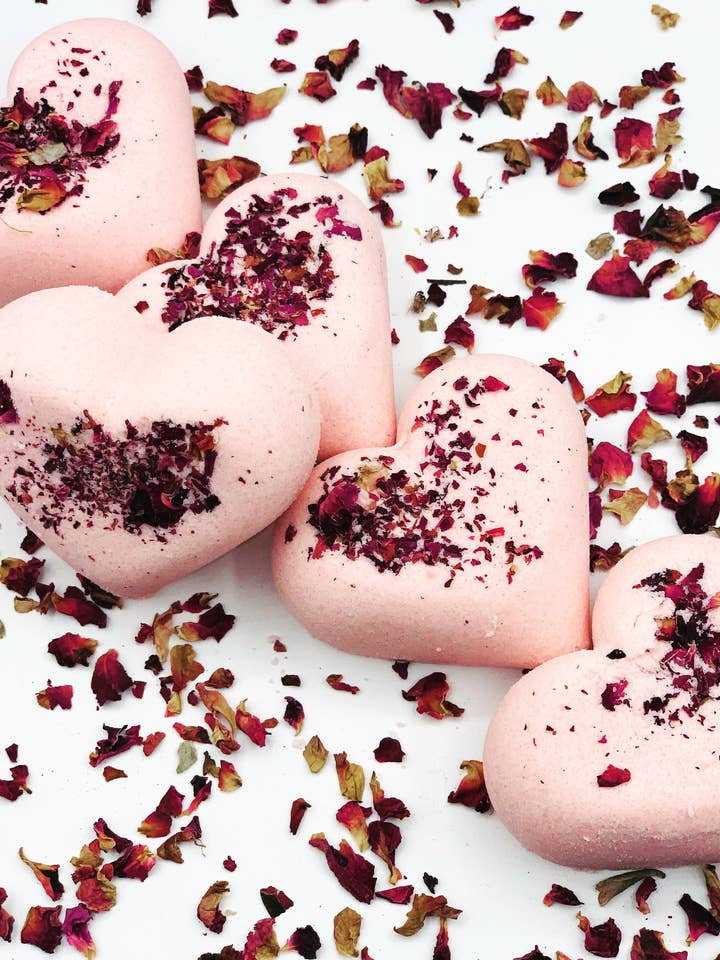 Lavender Rose Bath Bombs for wholesale by Remedy Fields