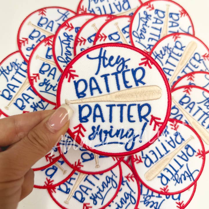 ABLNco - Wholesale Patch - hey batter batter swing baseball trucker hat patch iron on