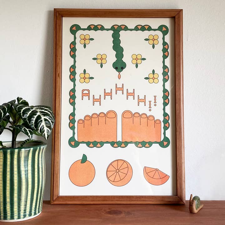 Sneaky Snake — Risograph Print for wholesale by Alexis Gallo