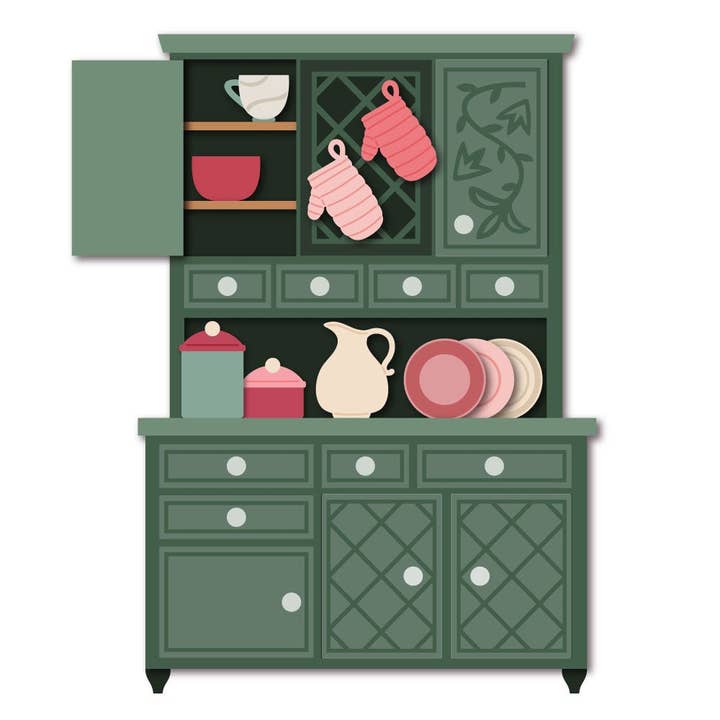 Couches Ravissantes : Armoire Hoosier - Découpes Miel - Matrices Autonomes pour la vente par Honey Bee Stamps