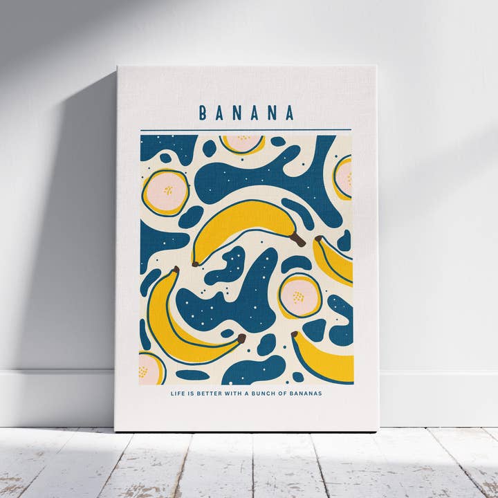 A Vida É Melhor Com Um Monte de Bananas - Impressão em Tela emoldurada por atacado de House Prints