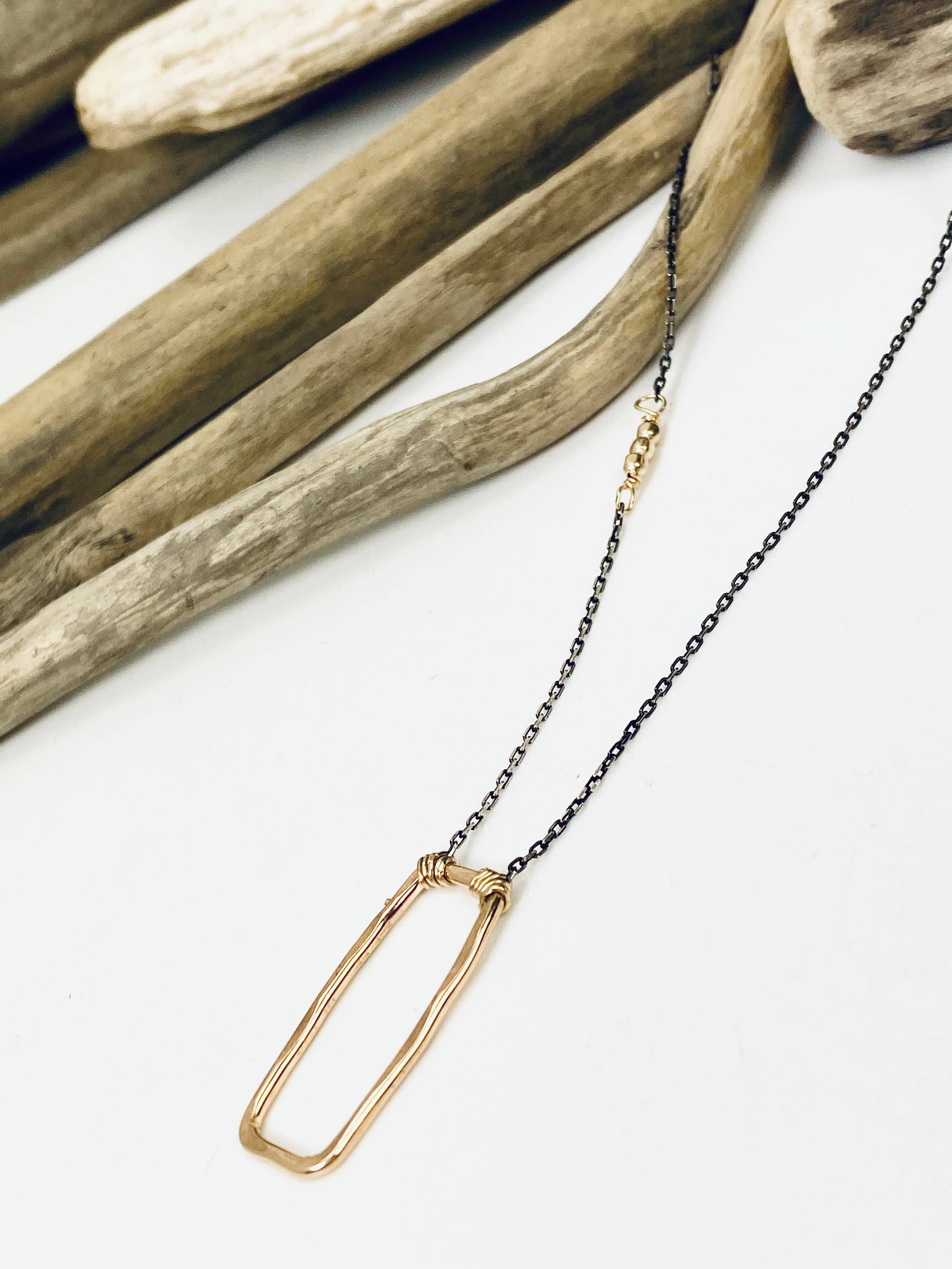 Laura J Designs - Wholesale Pendant/Charm Necklace - Karma Rectangle Necklace1