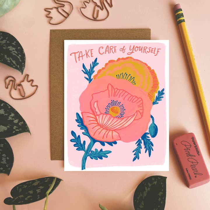 Take Care of Yourself - Self Love - Notecard for wholesale by Dream Folk Studio