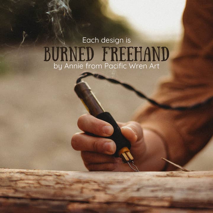 Pacific Wren Art & Design - Wholesale Fedora - Women's - Wood-Burned Wide Brim Hat - Mountain Collection6