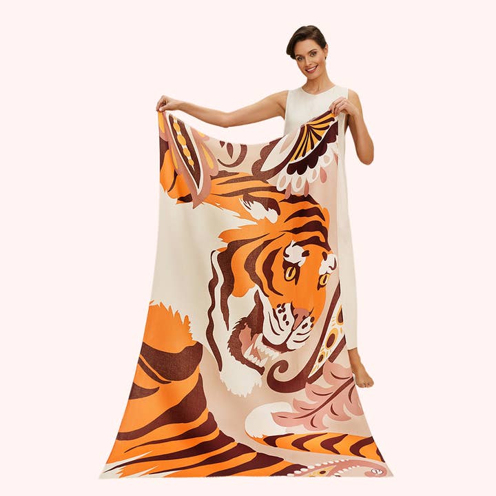 Printed Thrill of the Tiger Scarf for wholesale by Powder Design inc - US