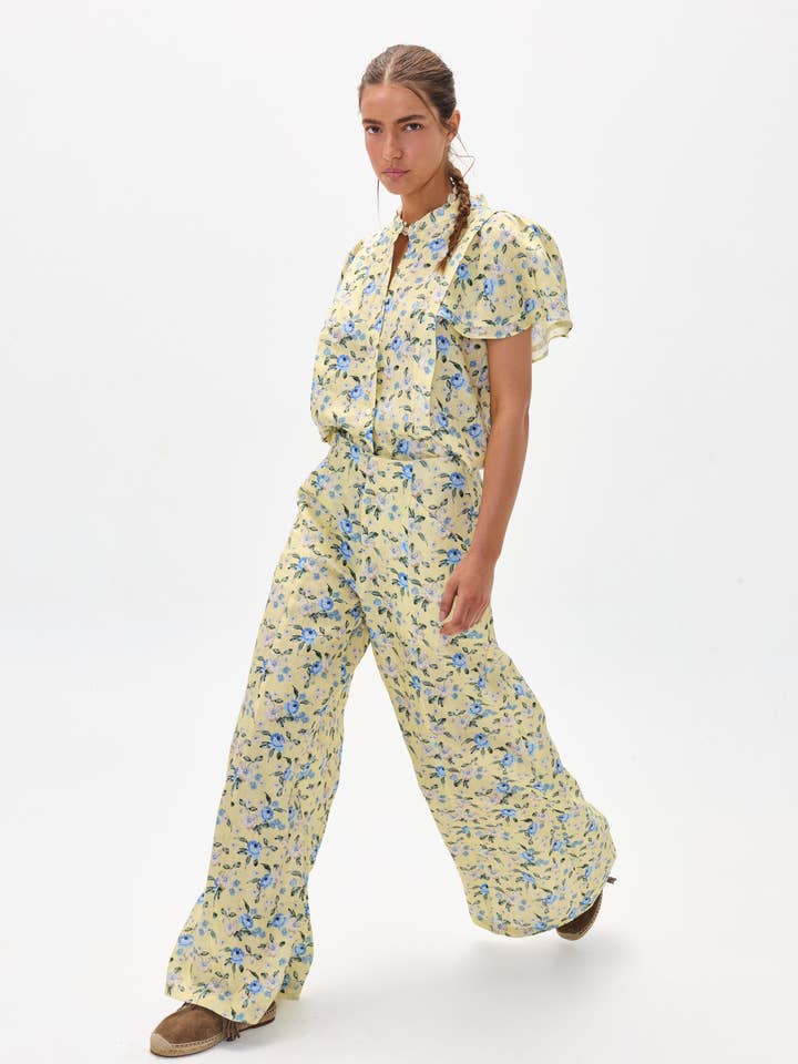 Pantalones de Lino Vincent - Estampado Francesca para venta al por mayor de Lanhtropy