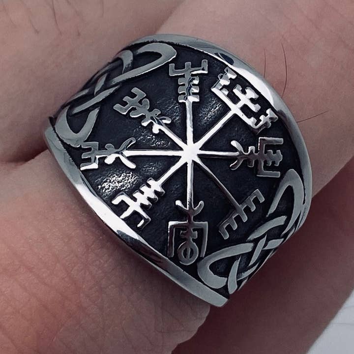 Anello vintage in acciaio inossidabile con runa vichinga - MJ/MR per la vendita all'ingrosso da parte di Mio Queena