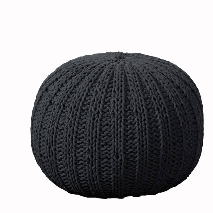 Sleek Charcoal Pouf for wholesale by LR Home