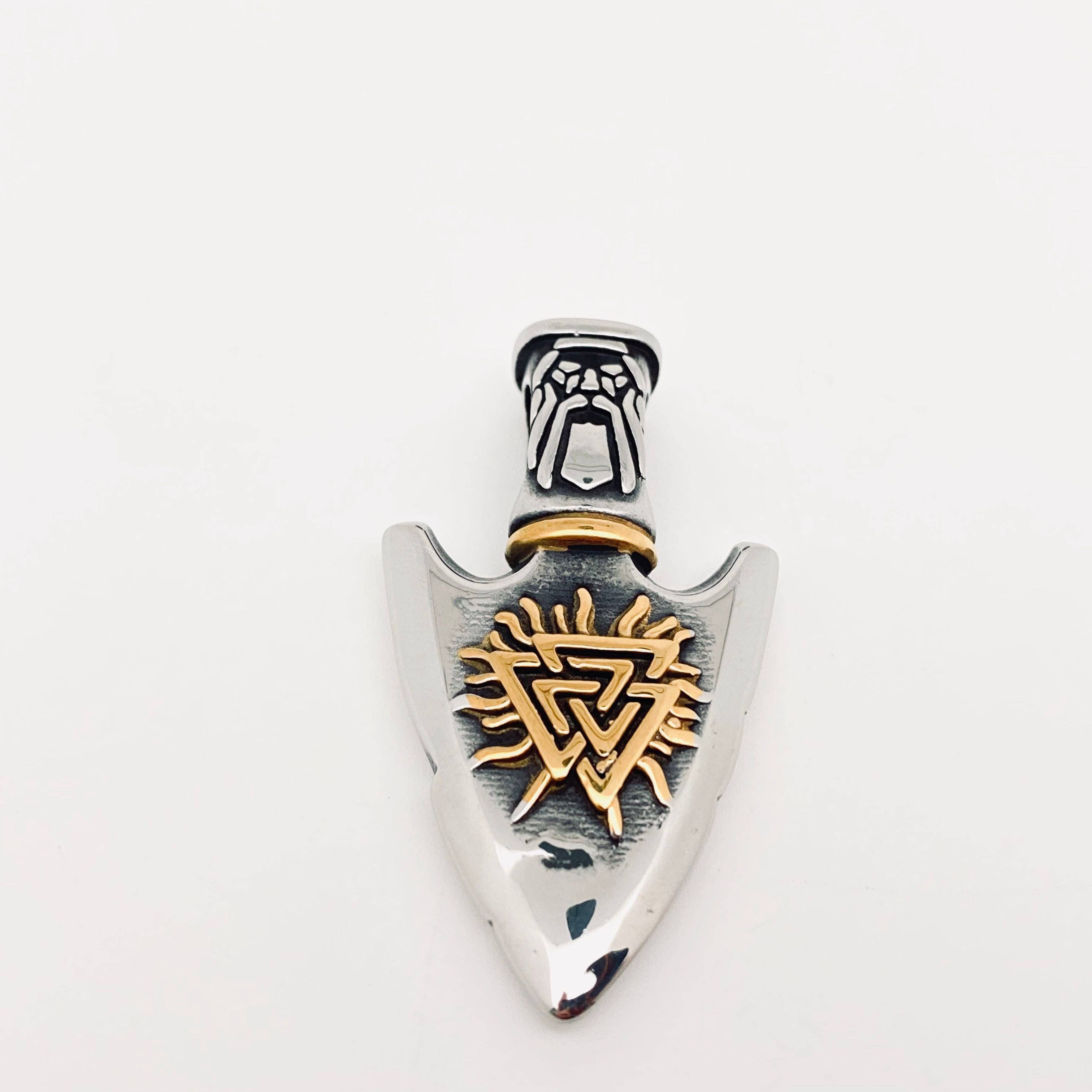 Mio Queena – wholesale Individuell berlock/hänge – Viking Compass Arrow Valknut Charm i rostfritt stål - MJ/MN5