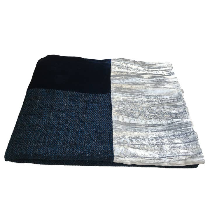 Wollen plaid met zijden fluwelen rand voor wholesale door Eugenio Vazzano - Fatto in Sicilia