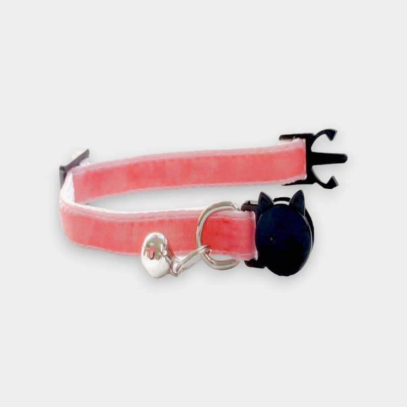 Zacal Cat Collars – coleira - Gato por atacado – Coleira de gato de veludo vermelho salmão1