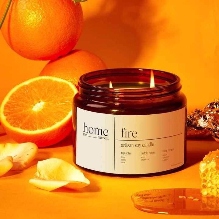 The Home Moment Candles Ltd - Wholesale Jar/Filled Candle - Fire | Honey & Sandalwood Fragranced Candle8