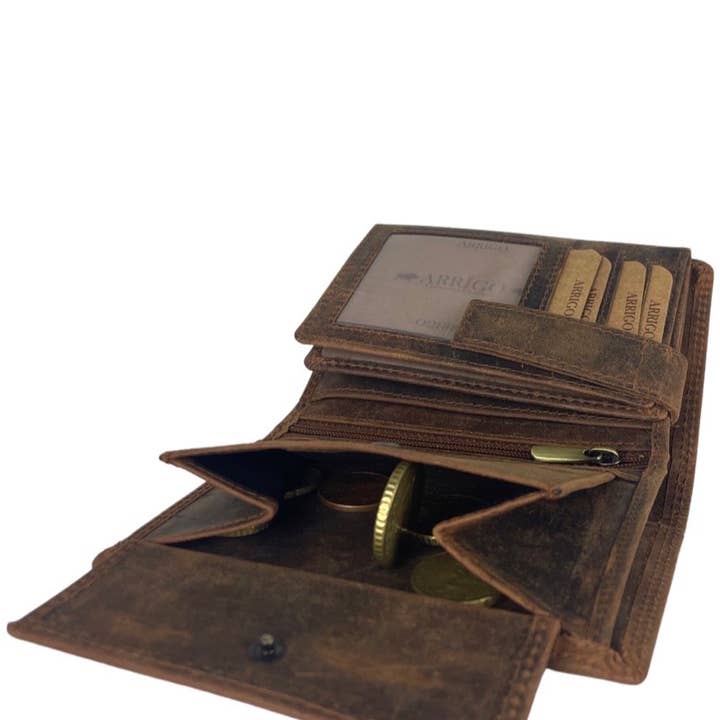 Arrigo - Vente Portefeuille – homme - Portefeuille homme en cuir de buffle - Portefeuille pliant - Protection RFID7