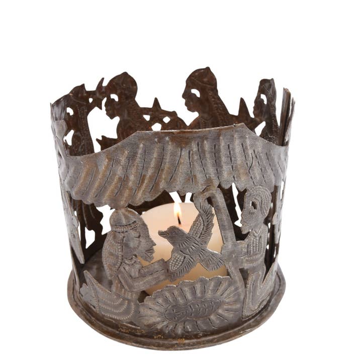 Handmade Haitian Metal Nativity Candleholder – Fair Trade for wholesale by Haiti Fair Trade~ It's Cactus