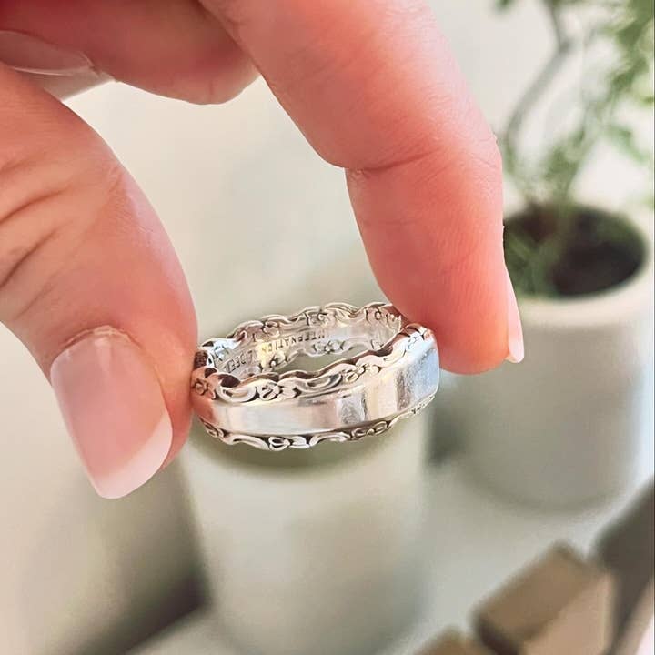 Spoon Jewelry By Emily - Wholesale Band/Stacked Ring - Camille 1971 Vintage Silverware Ring