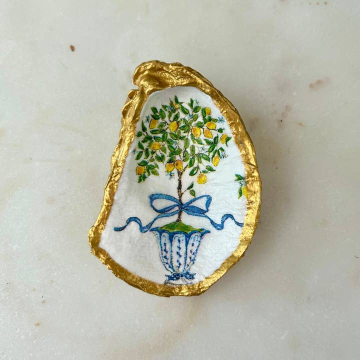 Del Mar Designs DC - Wholesale Jewelry Dish - Lemon Tree Topiary Oyster Shell Jewelry Dish1