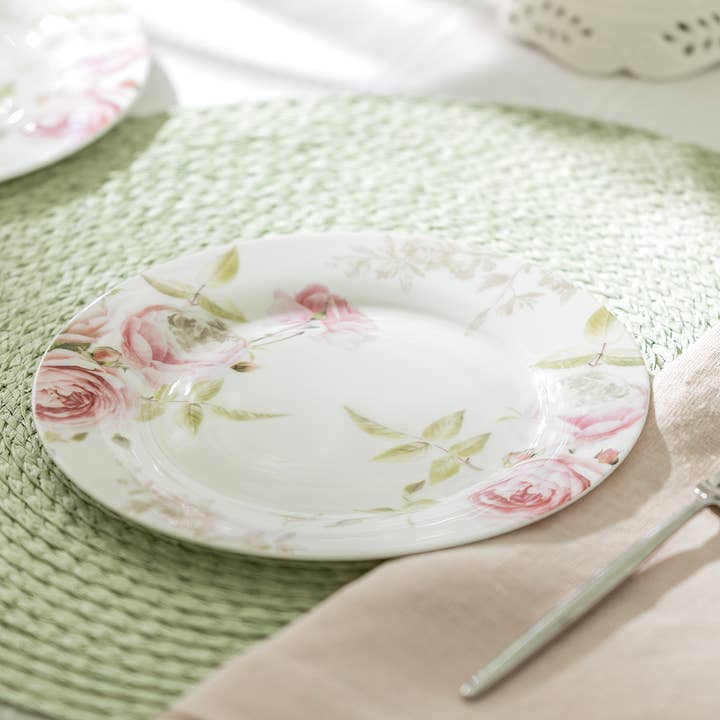 Assiette à dessert Beau Rose en porcelaine tendre de 7,5 po pour la vente par Grace Teaware