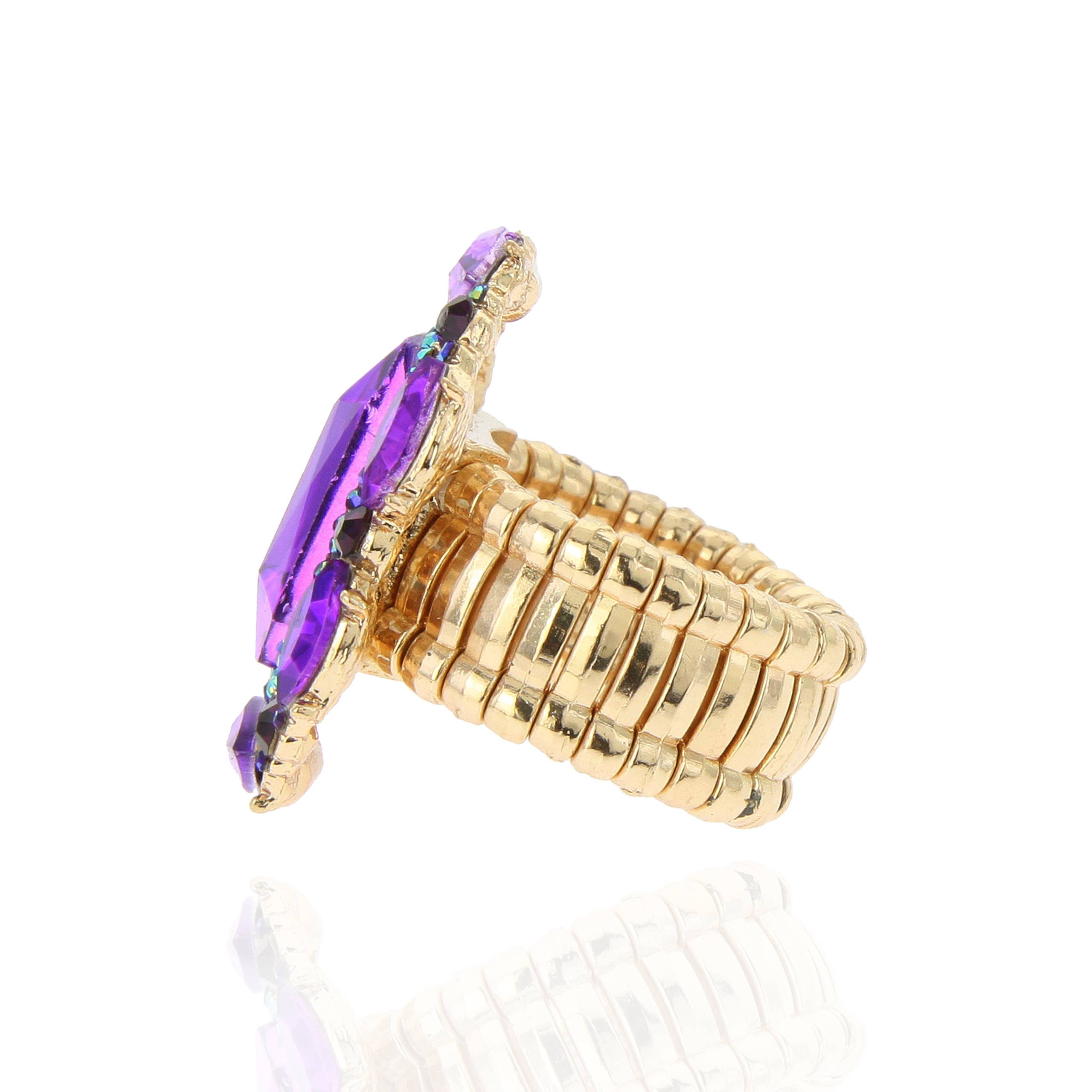 SP Sophia Collection - Wholesale Cocktail/Statement Ring - Victorian Style Rhinestone Stretch Ring17