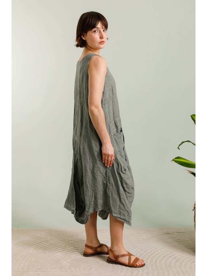 la maison des fibres naturelles - Wholesale Dress - Women's - DRESS 1633 100% linen