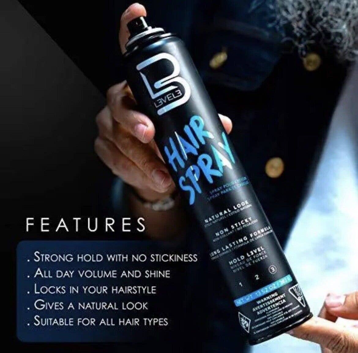 Salon Equipment Pros - Vente Laque - L3VEL3 Hair Spray - Spray pour cheveux durable et à tenue forte1