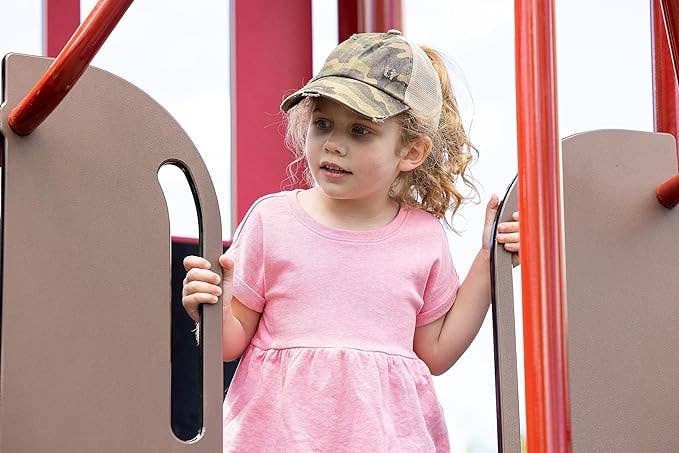 Funky Junque - Vendita all'ingrosso Cappellino da baseball - Bambini - Berretto da cavallo Criss Cross per bambini - Green Camo2