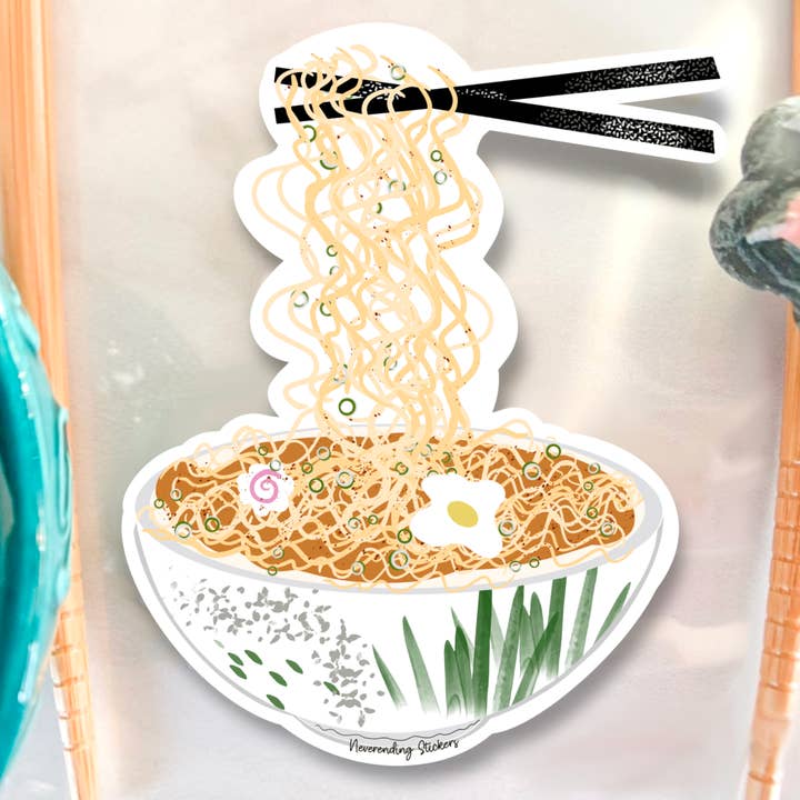 Neverending Stickers - Ramen Noodle 3x3.75in - Vinyl Sticker Or Magnet for wholesale by Neverending Stickers