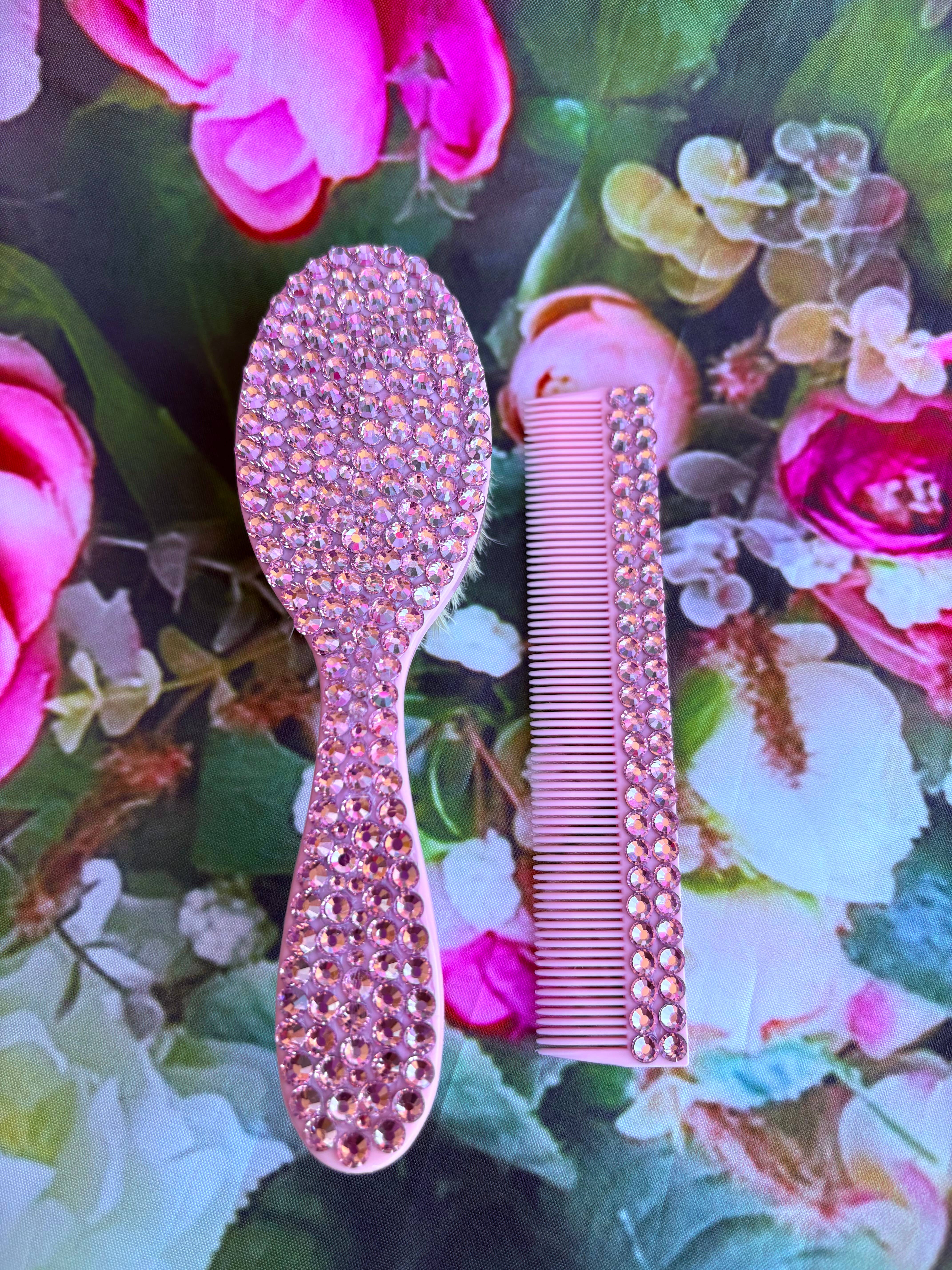 PinknChic Boutique - Wholesale Hair Brush/Comb Set - Kids & Baby - Bling Baby Brush & Comb Set2