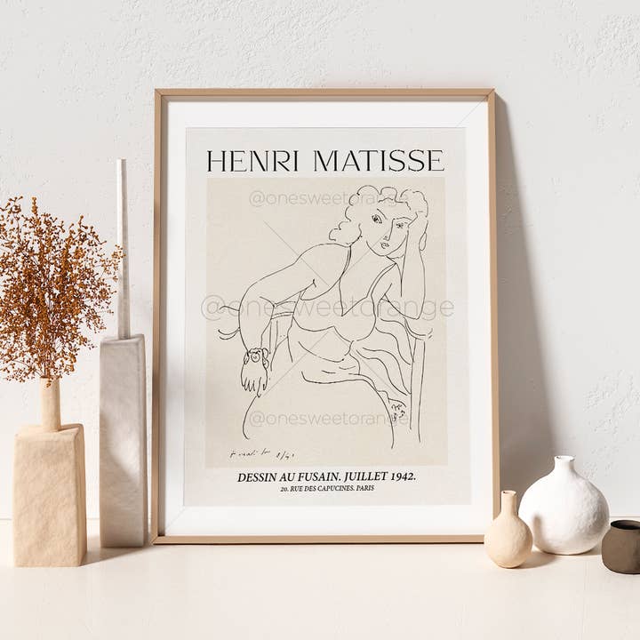 Matisse Art Print Imprimé artistique minimaliste pour femme pour la vente par Onesweetorange