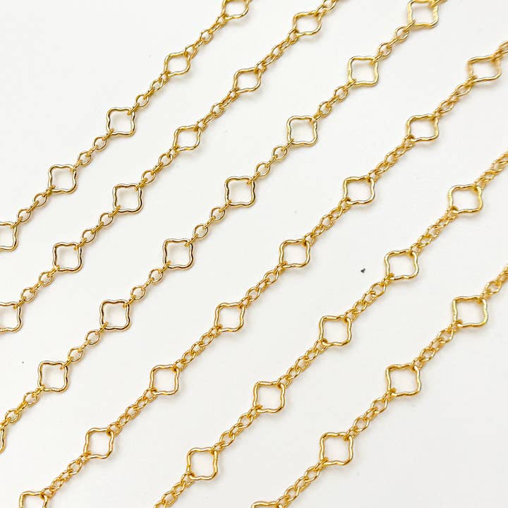 Tresor Jewelry Inc. - Wholesale Link & Chain Bracelet - V251GF. Gold Filled Clover Link Chain
