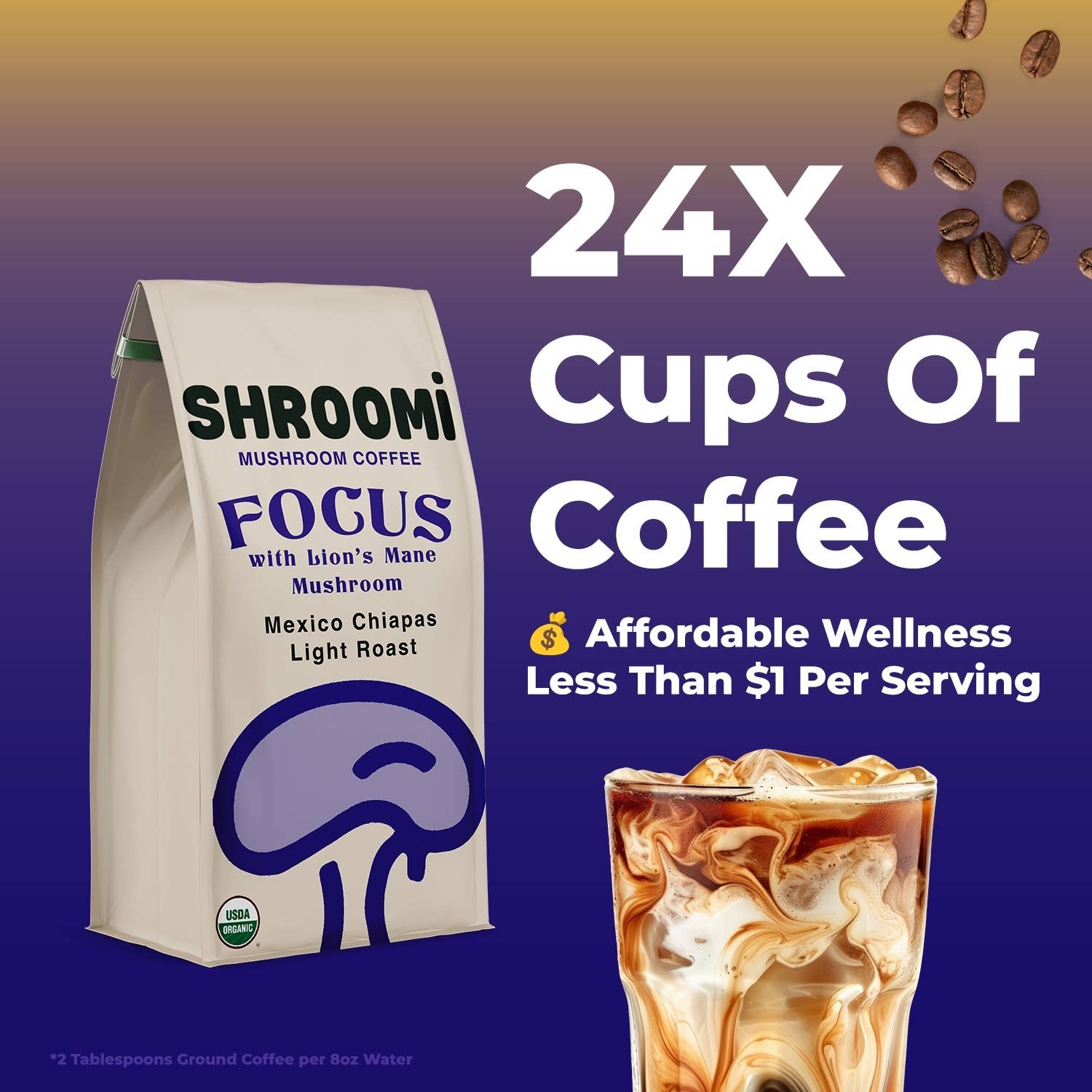 Shroomi - Wholesale Ground Coffee - Shroomi Mushroom Coffee - Light Roast Mexico, Ground Organic Coffee, 10oz Bag5