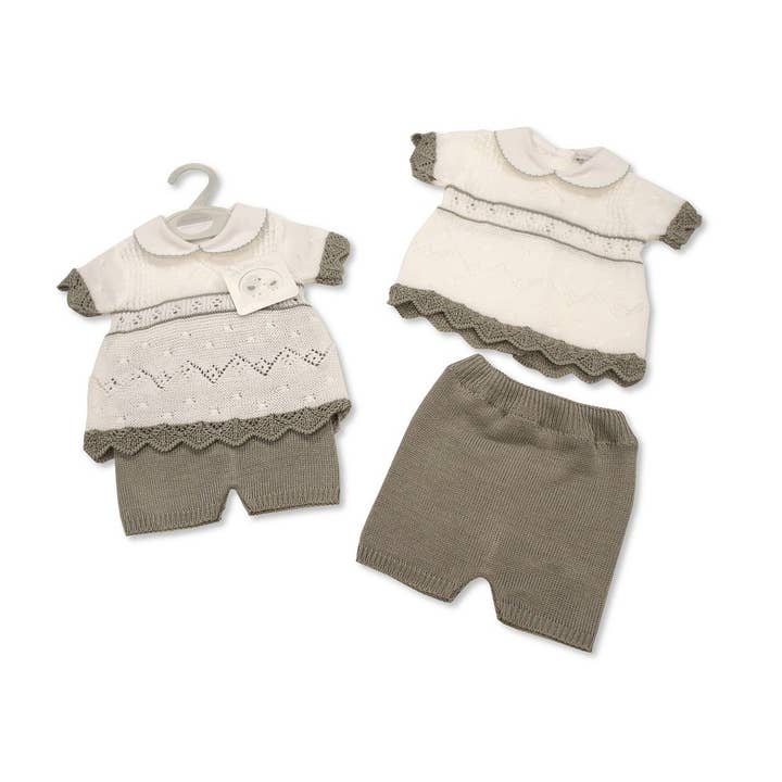 Conjunto Malha Bebé Calção 2 unds com Gola por atacado de Sheldon International