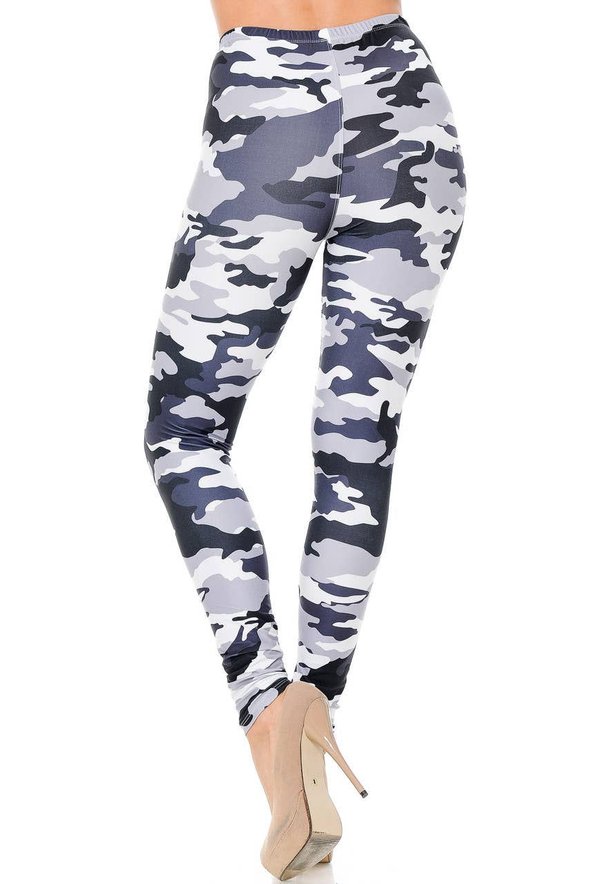 USA Fashion - Vente Legging tendance – femme - Legging de camouflage noir et blanc doux et crémeux5