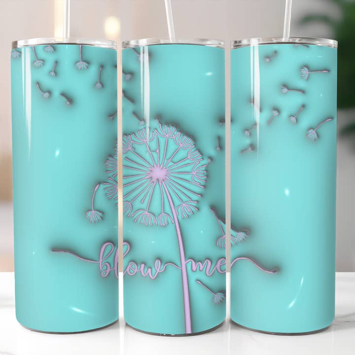3D Blow Me Dandelion for wholesale by Triple D's Tumblers n More