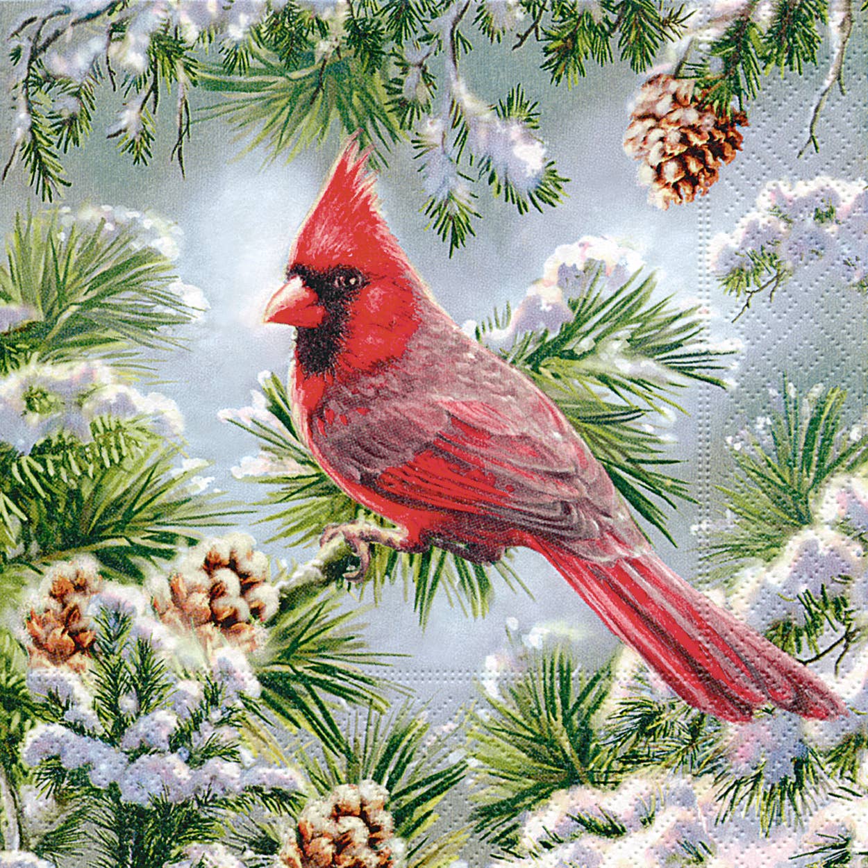 Twilight Collection - Wholesale Disposable Napkin - Red Cardinal - Luncheon Napkin1
