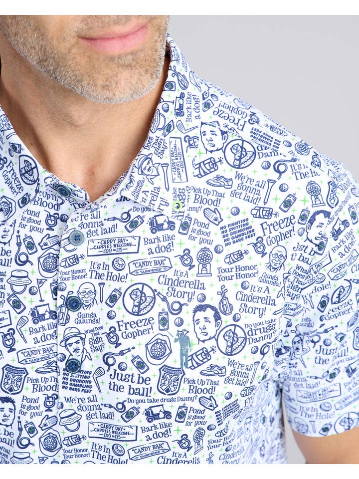 White Caddy Quotes Men's Polo for wholesale on Faire3