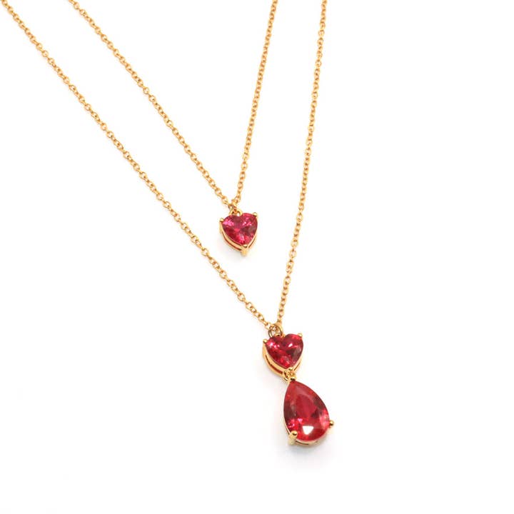 Sweetheart Pink Heart Necklace for wholesale by Jessica Santander
