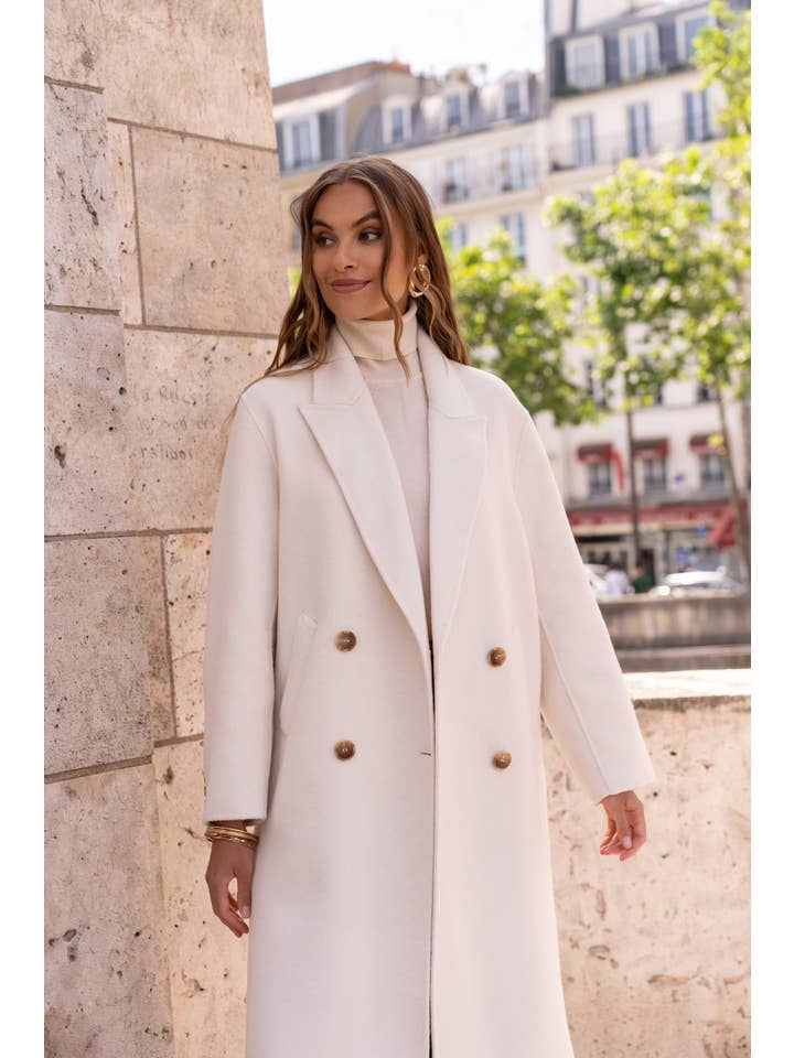 Attentif Paris - Wholesale Coat - Women's - Extra-long oversized hand-sewn wool blend coat6