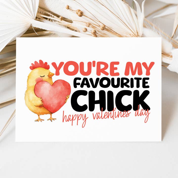 Funny Valentines Day Card You're My Favourite Chick for wholesale by Coco Press