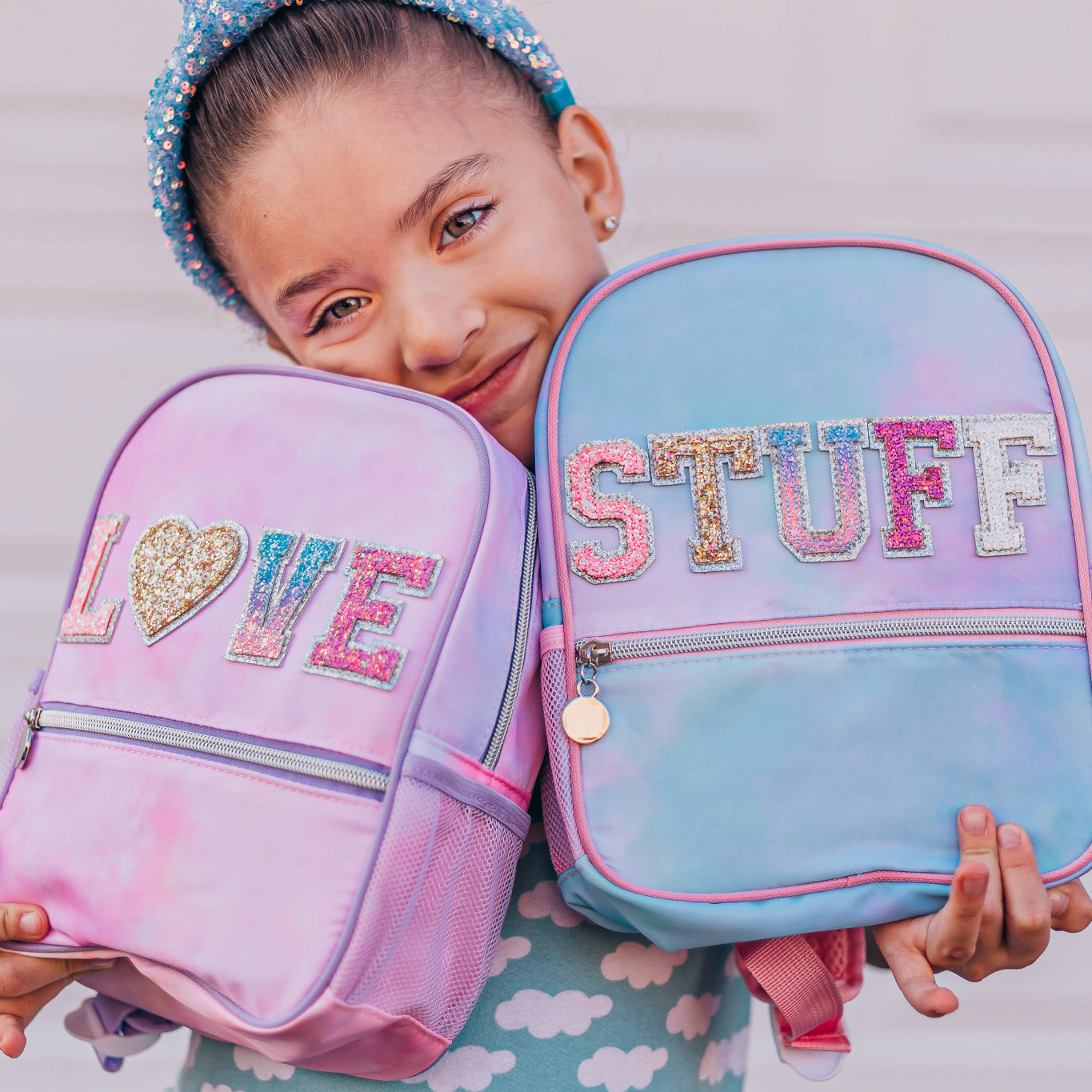 Frog Sac - Wholesale Backpack - Kids - Girls Backpack with Glitter Varsity Letters - Mini Tie Dye11