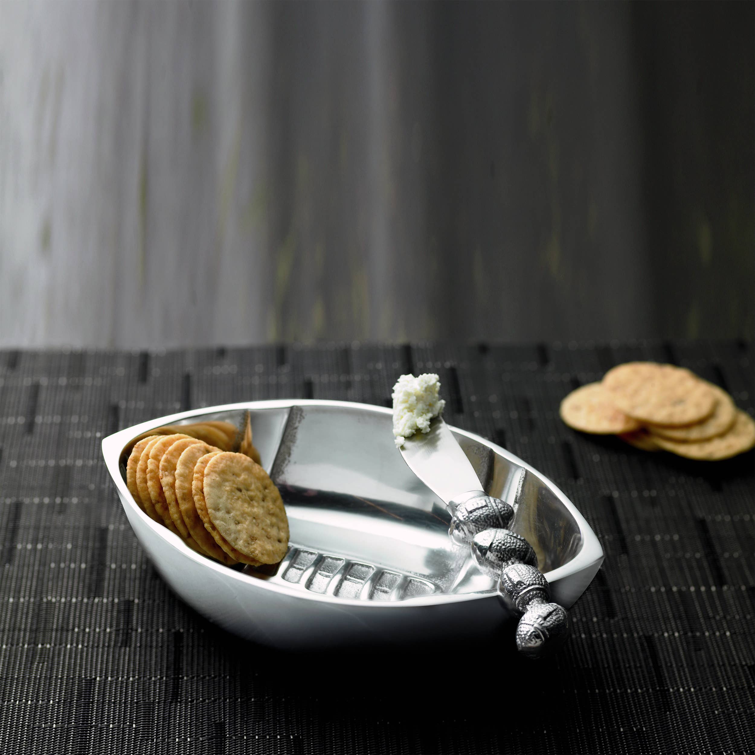 India Handicrafts Inc - Wholesale Condiment/Dip Bowl - Polished Aluminum Football Dip Bowl1