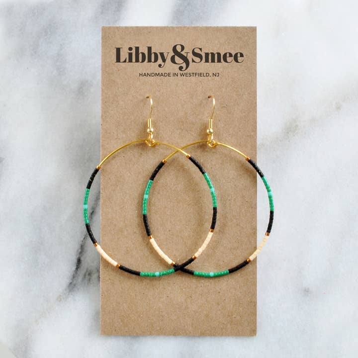Libby & Smee - Wholesale Dangle Earrings - Large Gold Beaded Dangle Hoop Earrings22