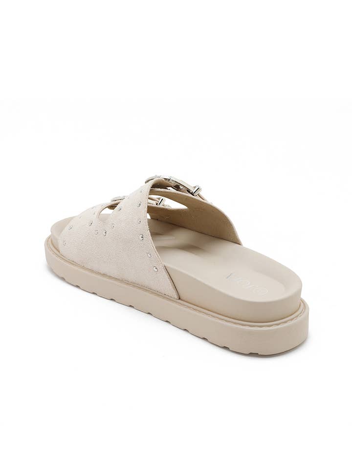 Joia Paris - Vente Sandales – femme - Claquette plateforme double sangle cloutés H8-928