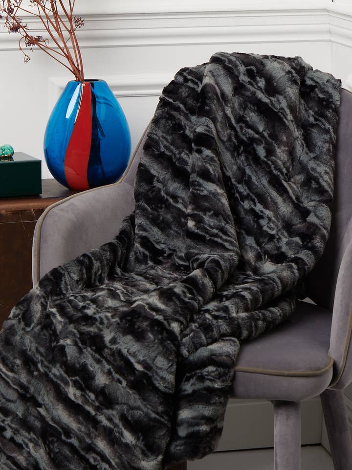 Throw - Sydney - Svart och Grå för wholesale av Tourance